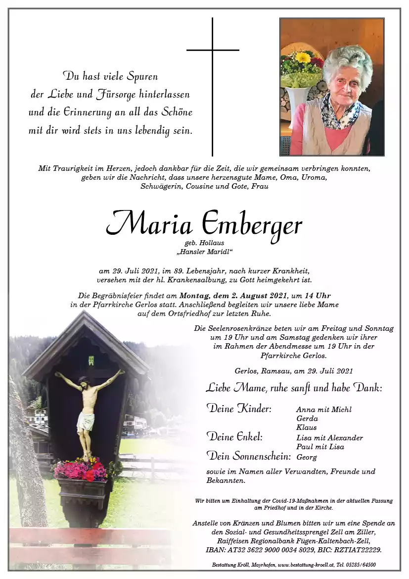 Parte von Maria Emberger